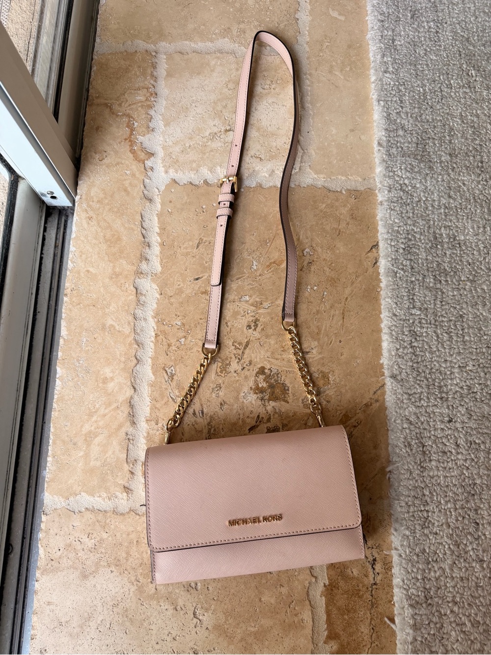 Michael Kors Blush Pink Chain Strap Crossbody Bag